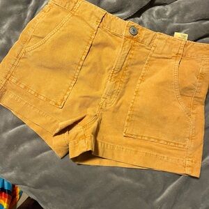 Women's Corduroy Shorts - Mustard